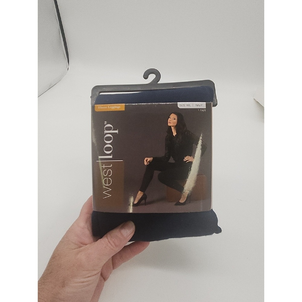 West Loop Fleece Leggings Navy M/L 8-12 NEW
